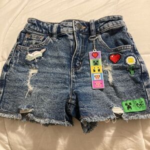 Justice x Minecraft girls shorts NWOT